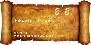 Bukovics Bianka névjegykártya